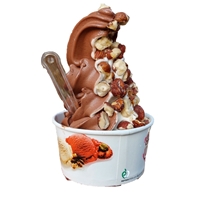 شیری شکلاتی  لیوانی با بادم زمینی